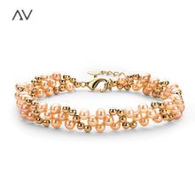 Load image into Gallery viewer, Natural Oval Pearl Twisted Bracelet