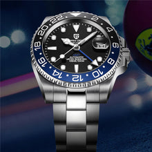Load image into Gallery viewer, Paolo Automatic Waterproof Mechanical Wristwatch BLUE BLACK STEEL