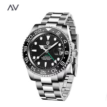 Load image into Gallery viewer, Paolo Automatic Waterproof Mechanical Wristwatch BLACK STEEL