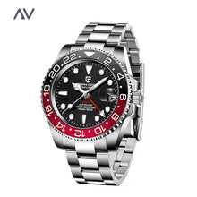 Load image into Gallery viewer, Paolo Automatic Waterproof Mechanical Wristwatch BLACK RED STEEL

