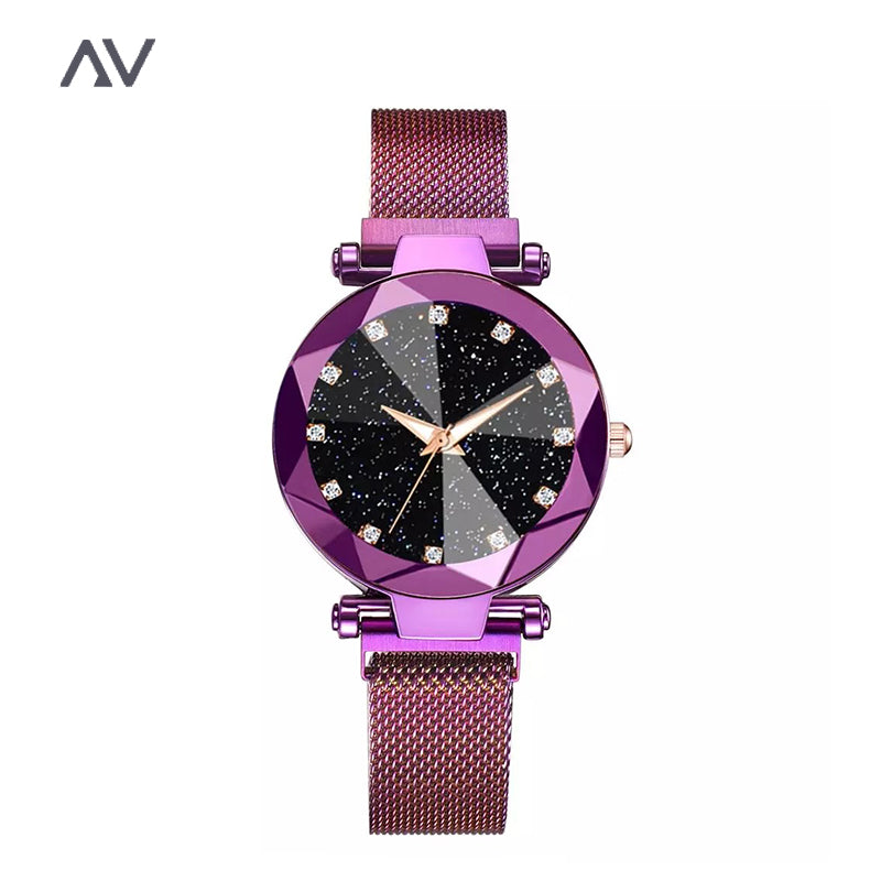Purple Diamond Star Watch