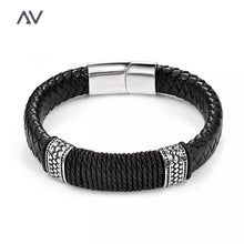 Load image into Gallery viewer, Leather Vintage Black Bracelet
