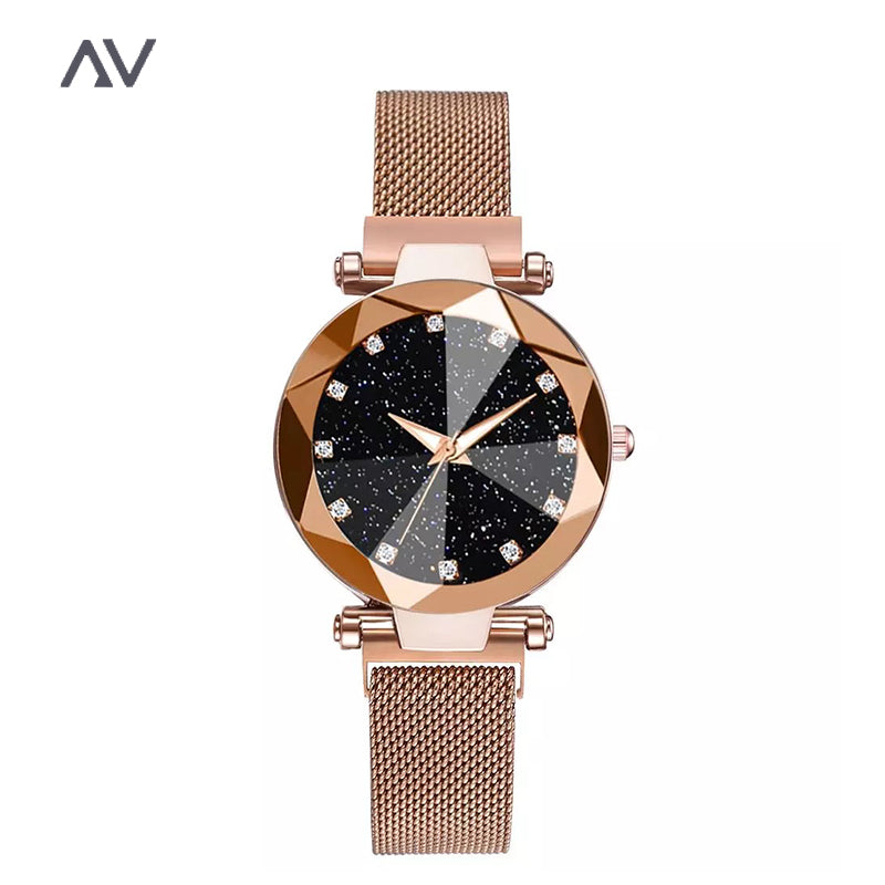 Gold Diamond Star Watch