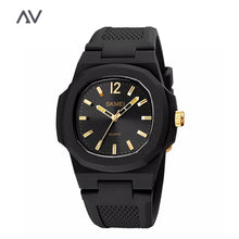 Load image into Gallery viewer, Textured Quartz Black Gold Watch
