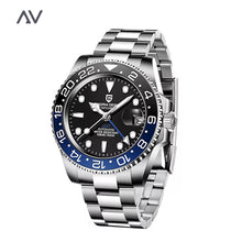 Load image into Gallery viewer, Paolo Automatic Waterproof Mechanical Wristwatch BLUE BLACK STEEL
