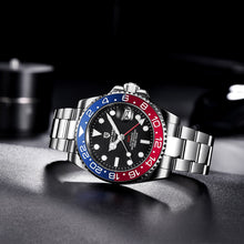 Load image into Gallery viewer, Paolo Automatic Waterproof Mechanical Wristwatch BLUE RED STEEL
