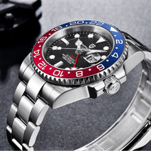 Load image into Gallery viewer, Paolo Automatic Waterproof Mechanical Wristwatch BLUE RED STEEL
